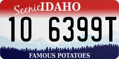 ID license plate 1O6399T