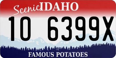 ID license plate 1O6399X