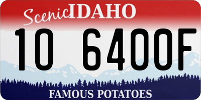 ID license plate 1O6400F