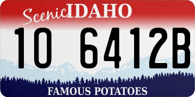 ID license plate 1O6412B