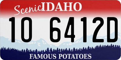 ID license plate 1O6412D