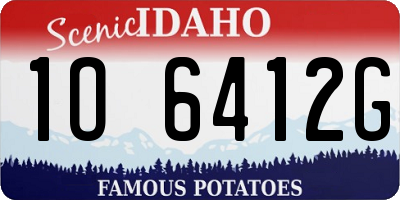 ID license plate 1O6412G