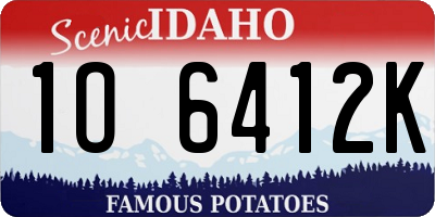 ID license plate 1O6412K
