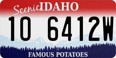 ID license plate 1O6412W