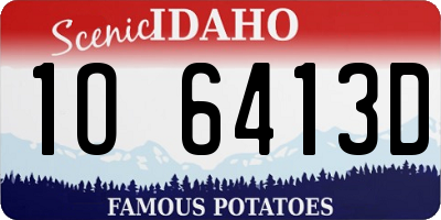 ID license plate 1O6413D