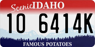 ID license plate 1O6414K