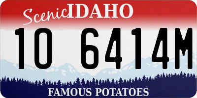 ID license plate 1O6414M
