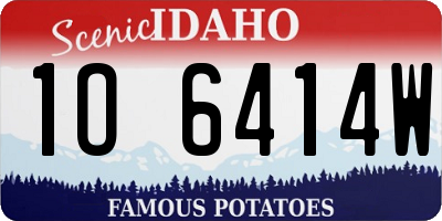 ID license plate 1O6414W