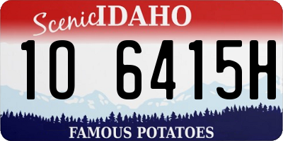 ID license plate 1O6415H
