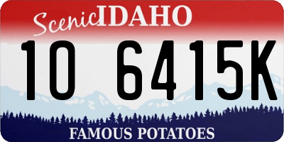 ID license plate 1O6415K