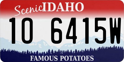 ID license plate 1O6415W