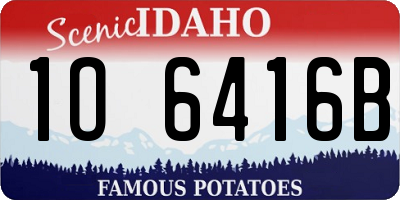 ID license plate 1O6416B