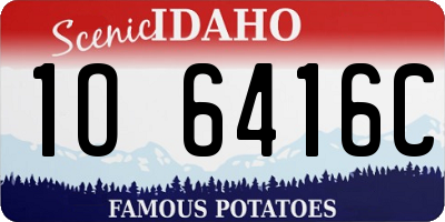 ID license plate 1O6416C