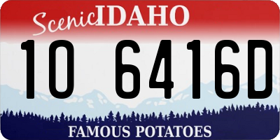 ID license plate 1O6416D