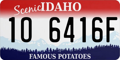 ID license plate 1O6416F