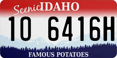 ID license plate 1O6416H