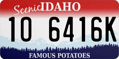 ID license plate 1O6416K