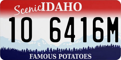 ID license plate 1O6416M