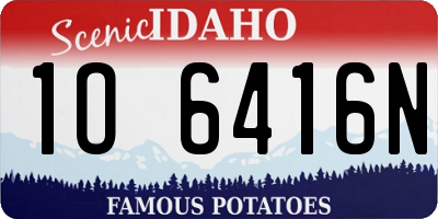 ID license plate 1O6416N