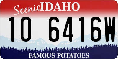 ID license plate 1O6416W