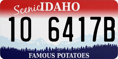 ID license plate 1O6417B