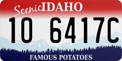 ID license plate 1O6417C