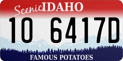ID license plate 1O6417D