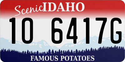 ID license plate 1O6417G