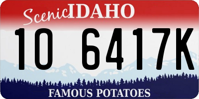 ID license plate 1O6417K