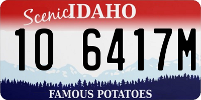 ID license plate 1O6417M
