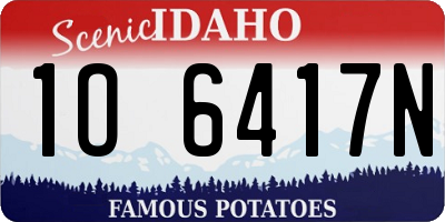 ID license plate 1O6417N