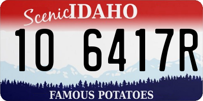 ID license plate 1O6417R