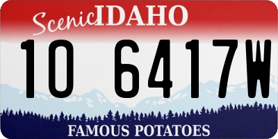 ID license plate 1O6417W