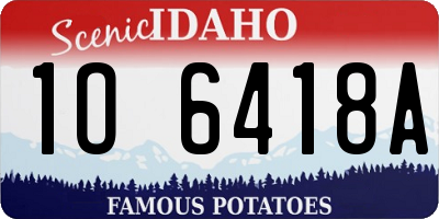 ID license plate 1O6418A