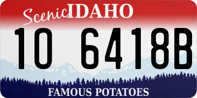 ID license plate 1O6418B