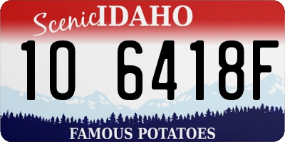 ID license plate 1O6418F