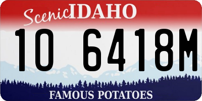 ID license plate 1O6418M