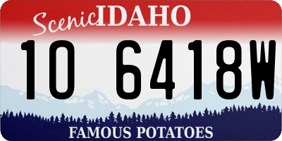 ID license plate 1O6418W