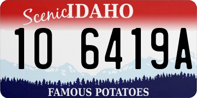 ID license plate 1O6419A