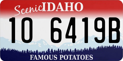 ID license plate 1O6419B