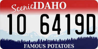 ID license plate 1O6419D