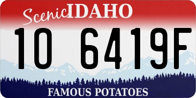 ID license plate 1O6419F