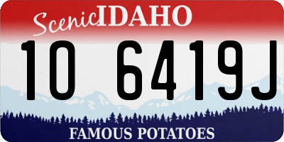 ID license plate 1O6419J