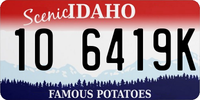 ID license plate 1O6419K