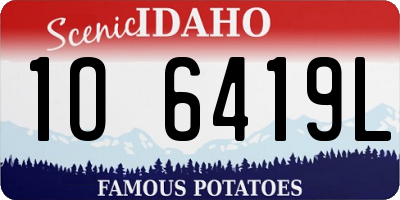 ID license plate 1O6419L