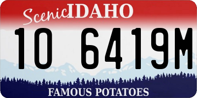 ID license plate 1O6419M