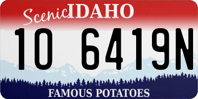 ID license plate 1O6419N