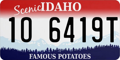 ID license plate 1O6419T