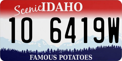 ID license plate 1O6419W