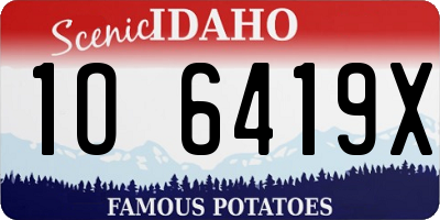 ID license plate 1O6419X
